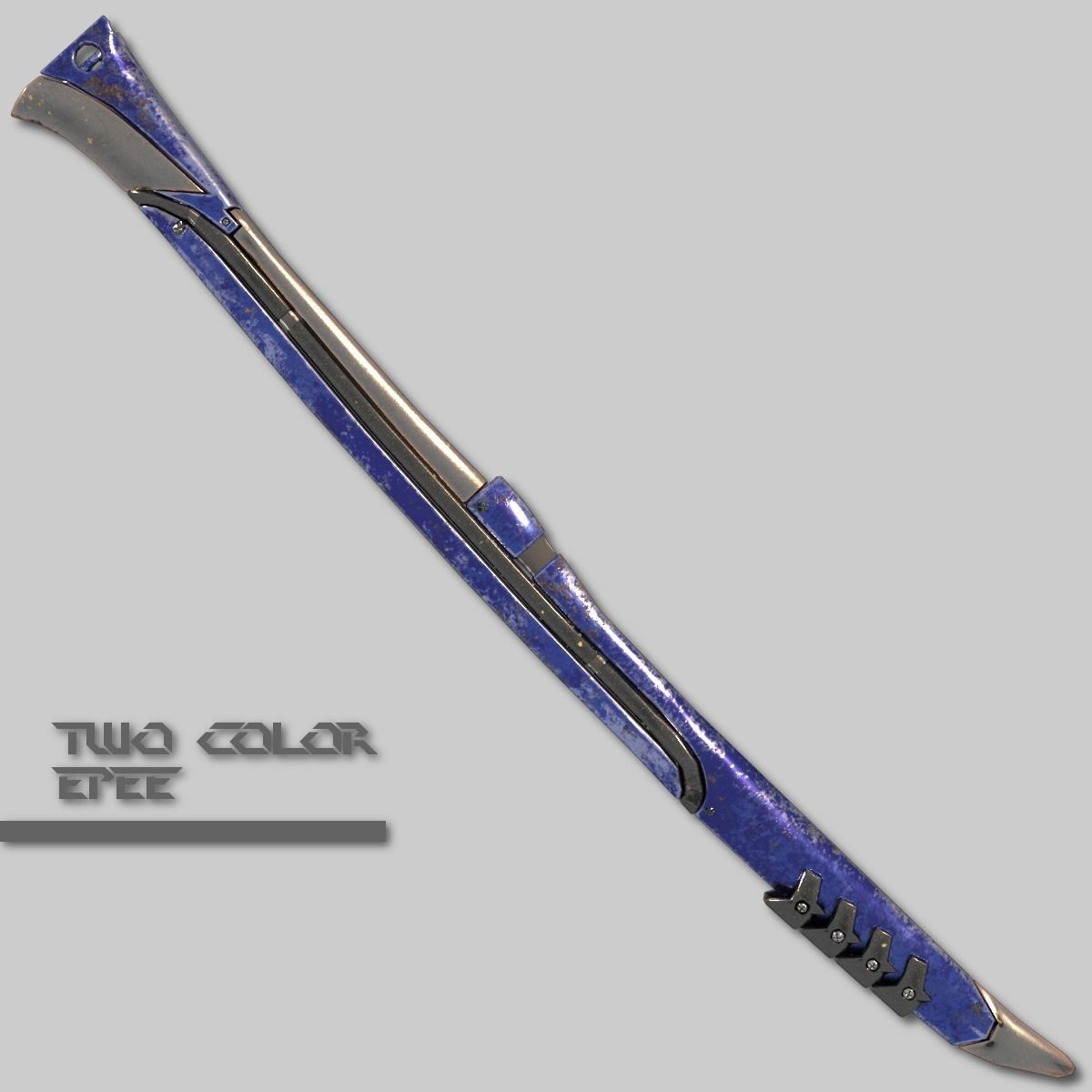 Two Colors Epee Low-poly 3D model_6