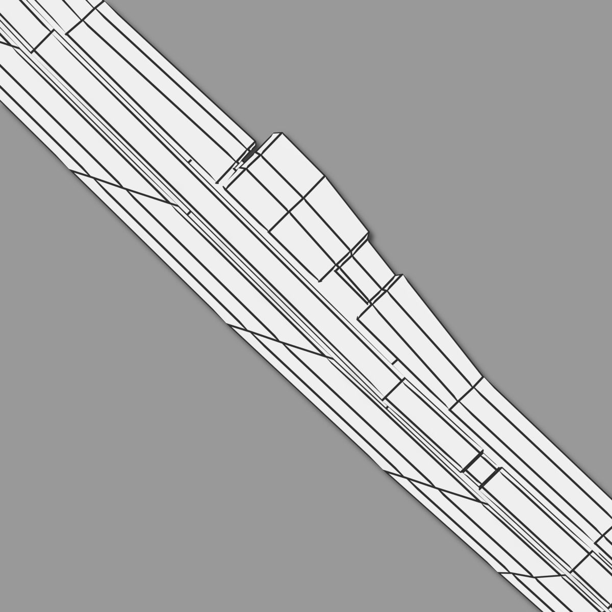 Two Colors Epee Low-poly 3D model_31