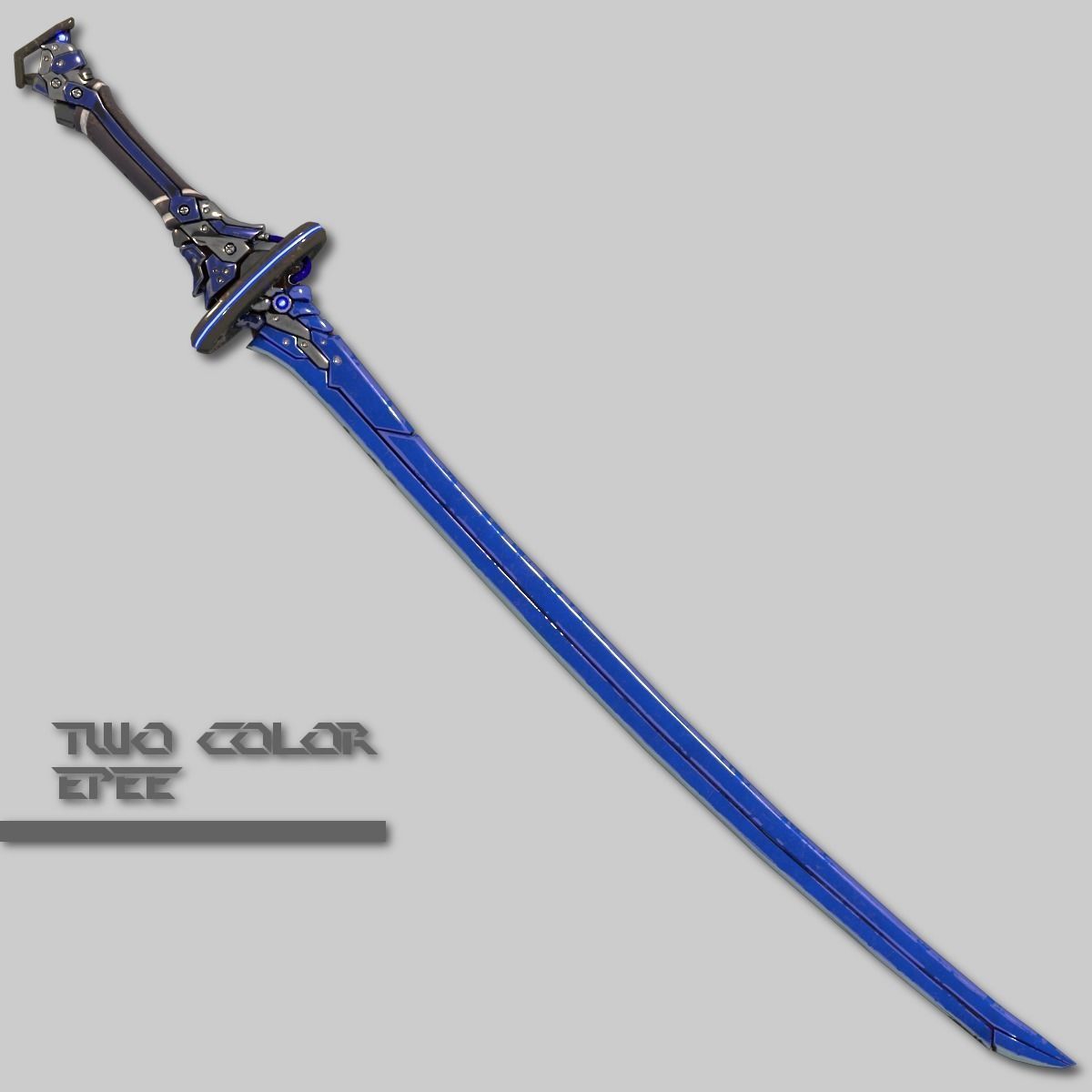 Two Colors Epee Low-poly 3D model_2