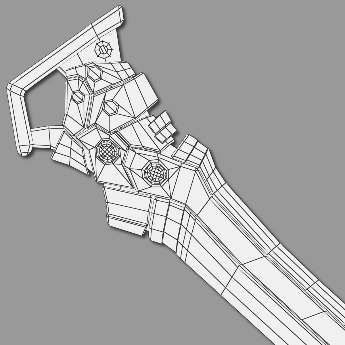 Two Colors Epee Low-poly 3D model_26