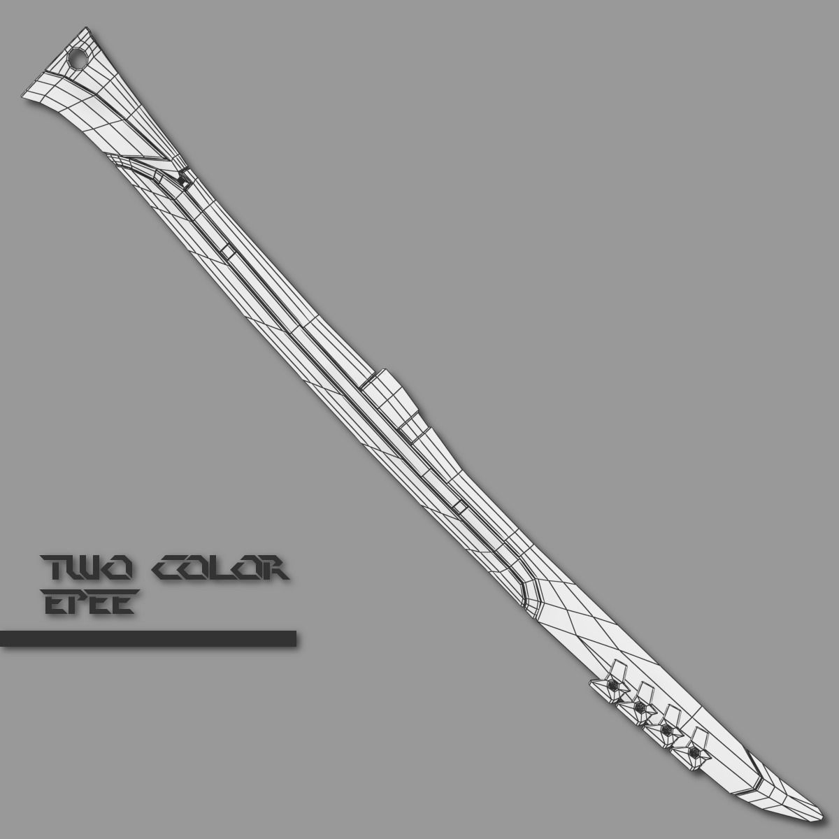 Two Colors Epee Low-poly 3D model_24