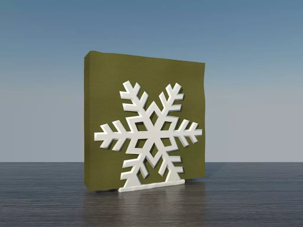 Snowflake Napkin Holder Low-poly 3D model_0