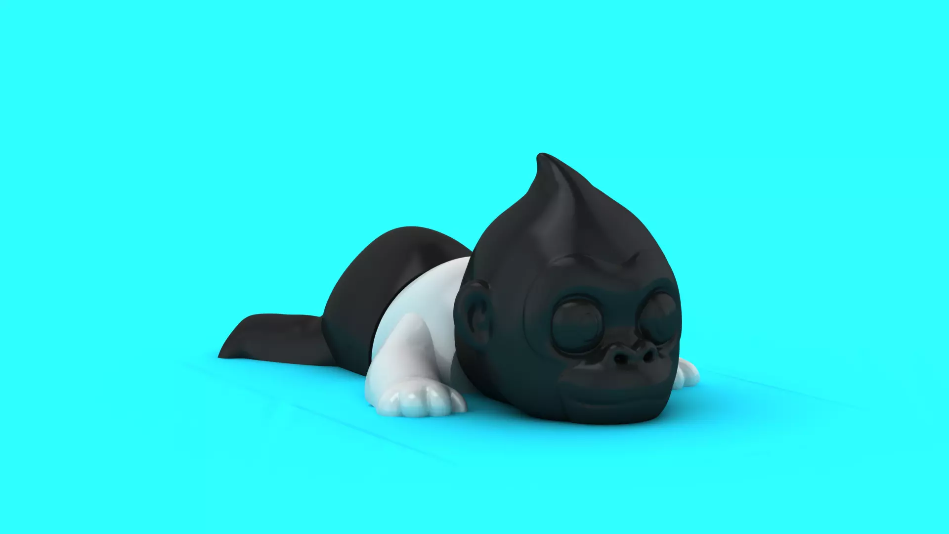 Cute Baby Gorilla Figurine Cartoon Style 3D Printable Toy Model 3D print model
