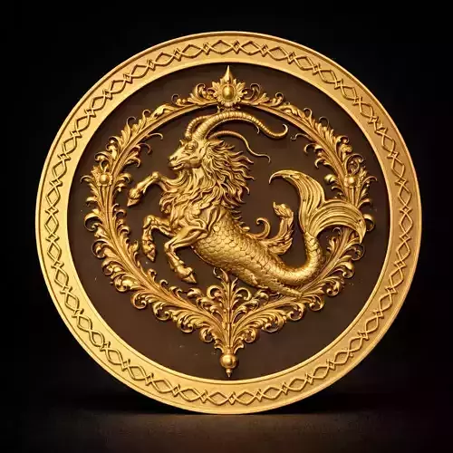 Capricorn Zodiac Pendant 3D Printable Model