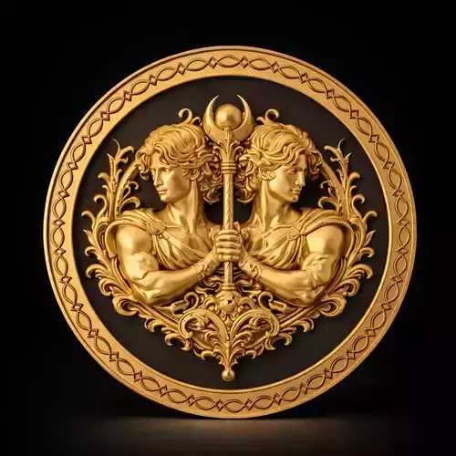 Gemini Zodiac Pendant 3D Printable Model