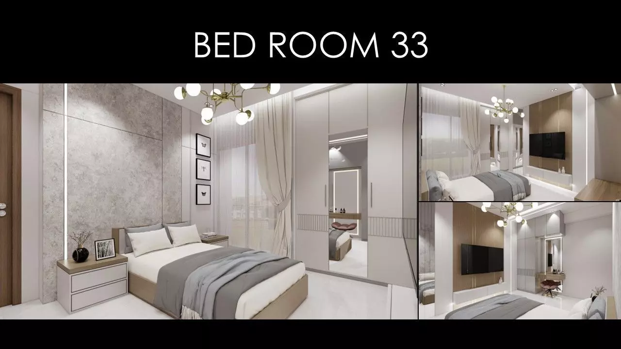 MORDERN BEDROOM 33 INTERIORS Low-poly 3D model