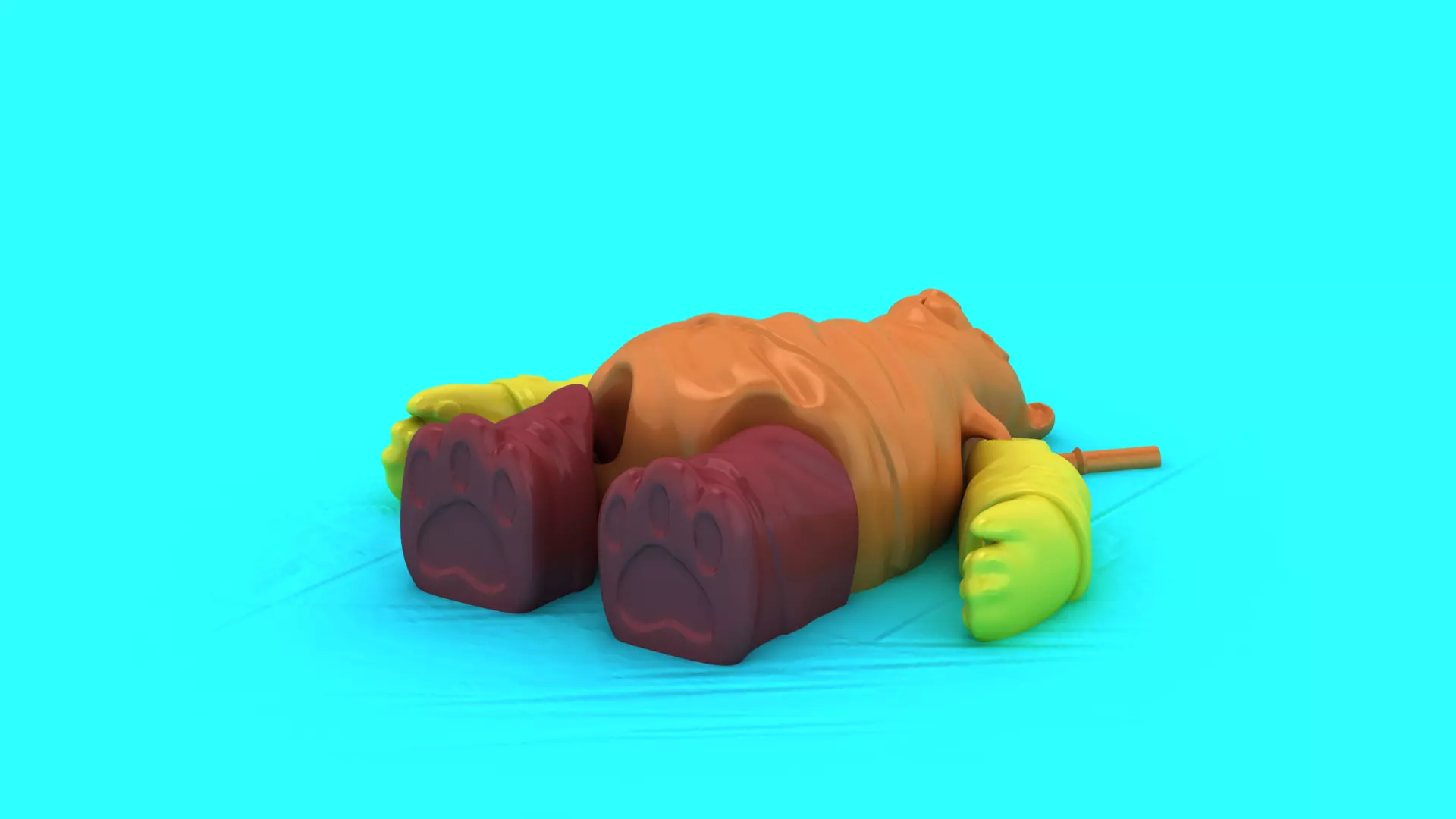 Sleepy Boba Bear Cute Cartoon 3D Printable Toy Model 3D print model