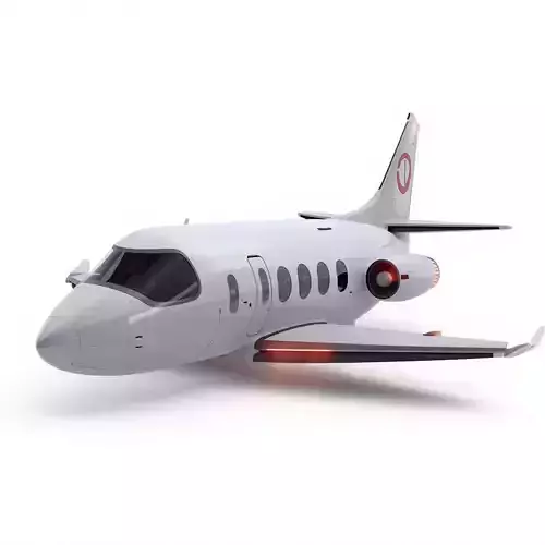 Futuristic Cartoon Passenger Plane 3D Model