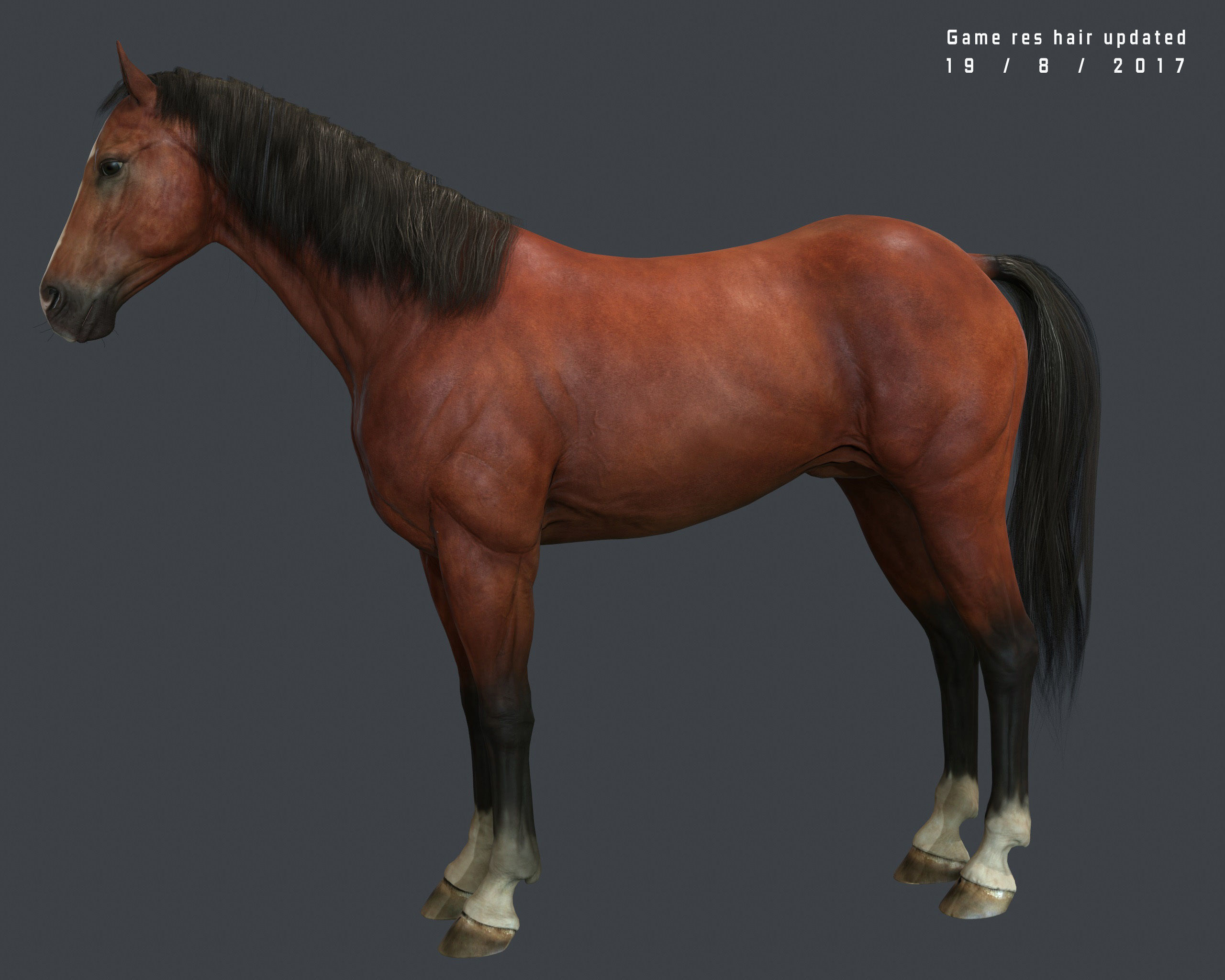 Game Horse up Low-poly 3D model_2