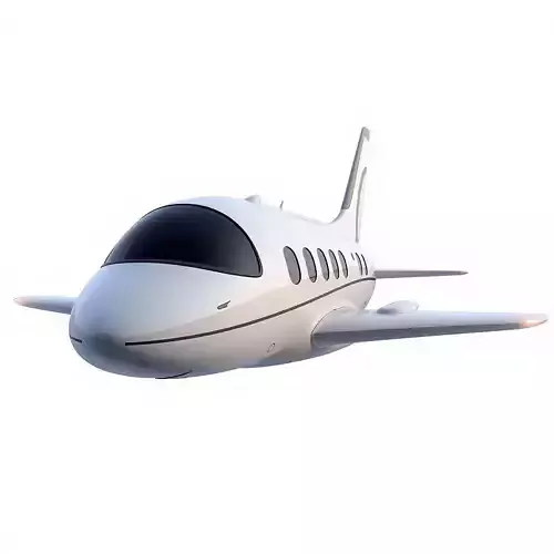 Futuristic Cartoon Passenger Plane 3D Model