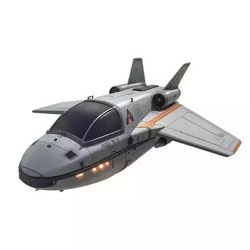 Futuristic Cartoon Patrol Aircraft 3D Model