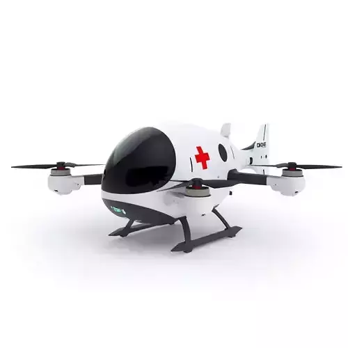 Futuristic Cartoon Medical Drone 3D Model
