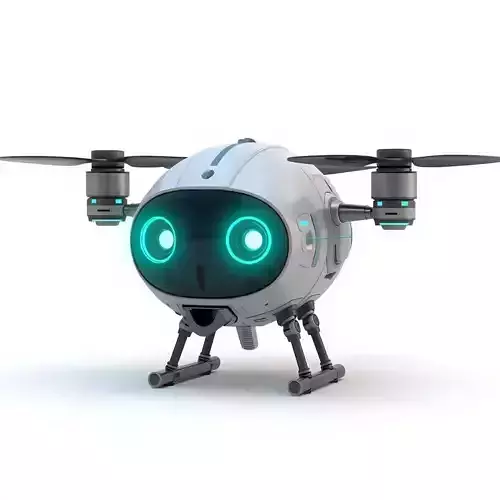 Futuristic Cartoon Surveillance Drone 3D Model