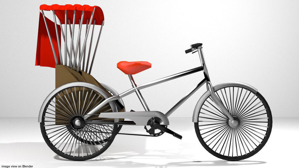 Rickshaw - Side-driver 3D model_1