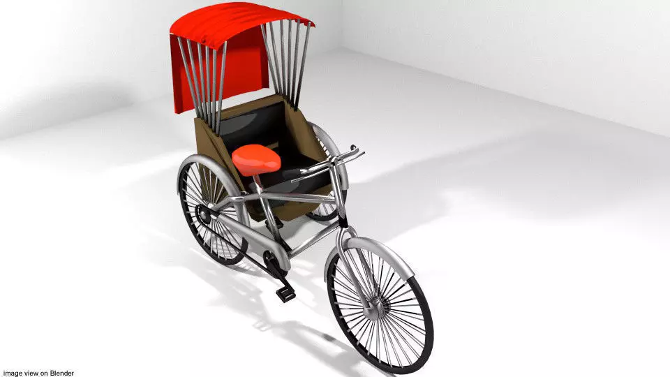 Rickshaw - Side-driver 3D model_0
