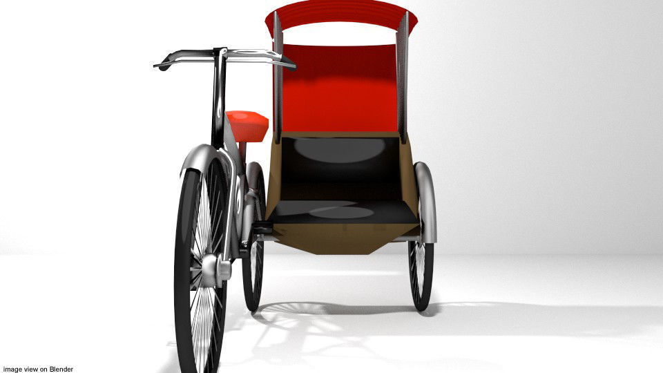 Rickshaw - Side-driver 3D model_2