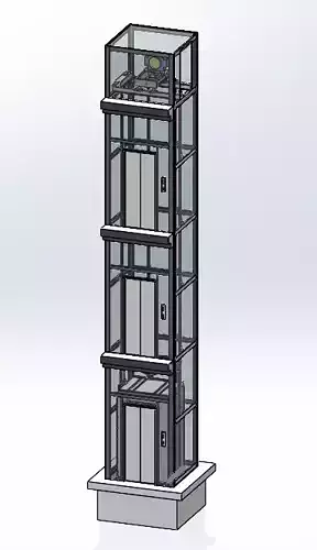 Elevator center opening doors - Elevator Full CAD Design 3D model