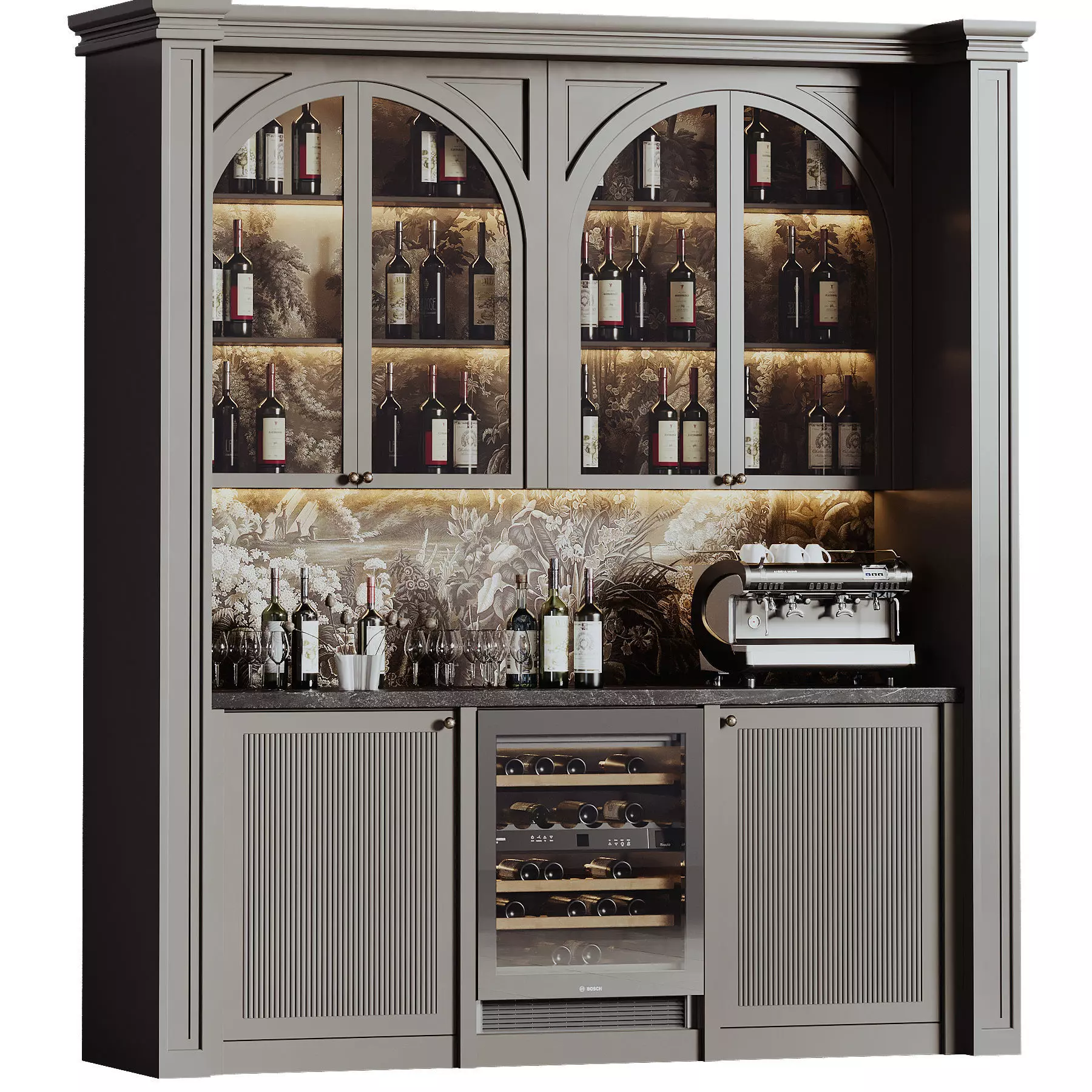 Bar cabinet for a restaurant and home 01 3D model
