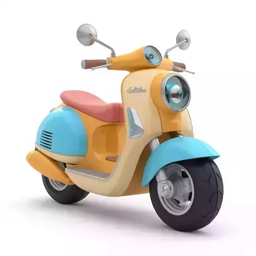Futuristic Retro-Style Mini Scooter 3D Model