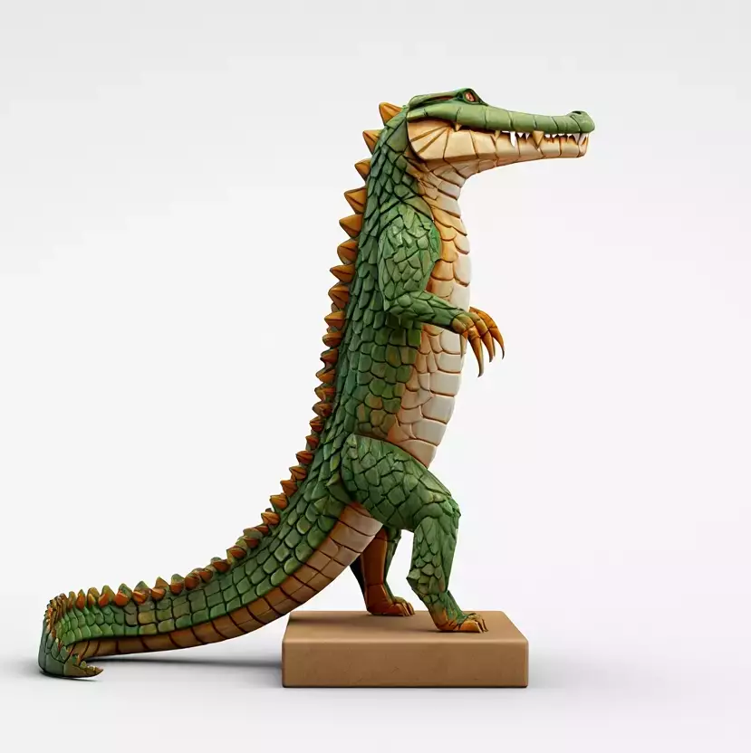 3202 Color Totem Crocodile Full Body 3D Model DND STL 3D print model