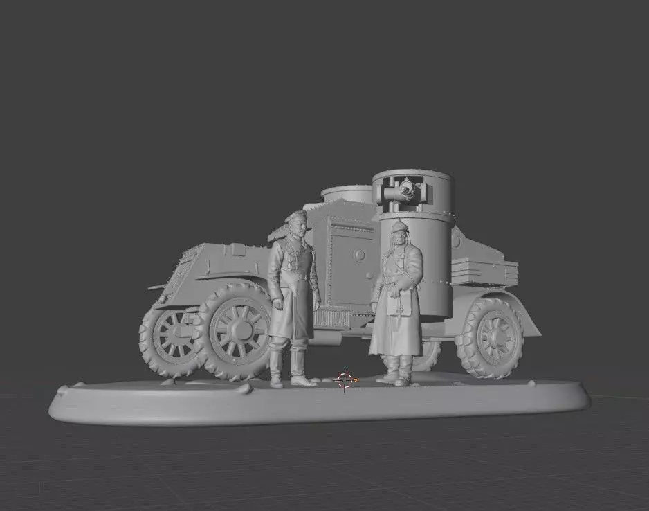 WWI Russian Armoured Car Diorama STL Austin 3D print model