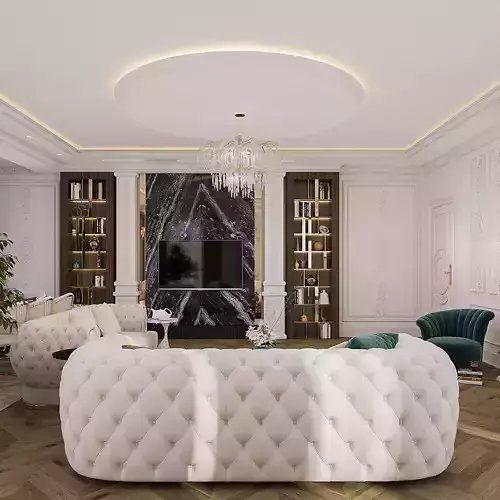 LIVING ROOM CLASSIC STYLE 3D model 5