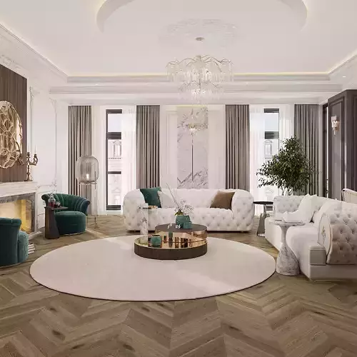 LIVING ROOM CLASSIC STYLE 3D model 3