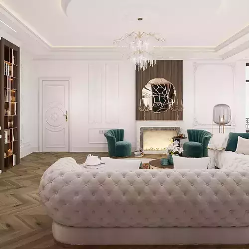 LIVING ROOM CLASSIC STYLE 3D model 4