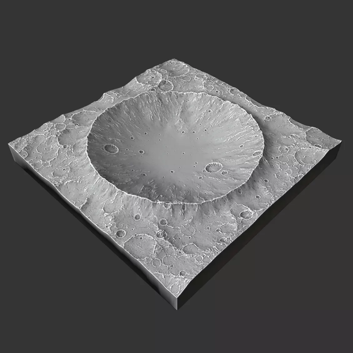 Moon Recent Impact Crater 3D print model 3D print model