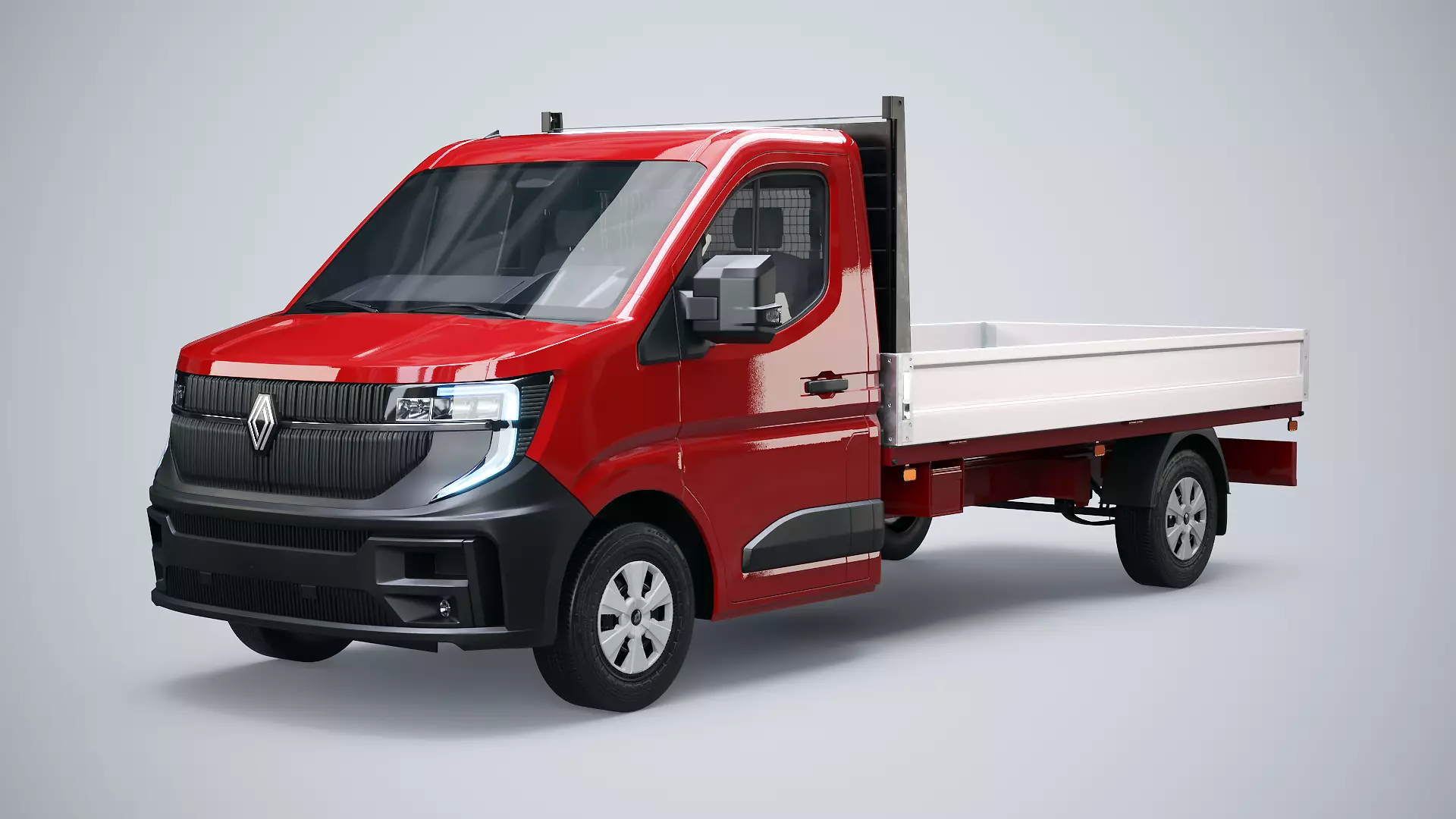 Renault Master Tipper Flatbed Truck PBR Textured Low-poly 3D model