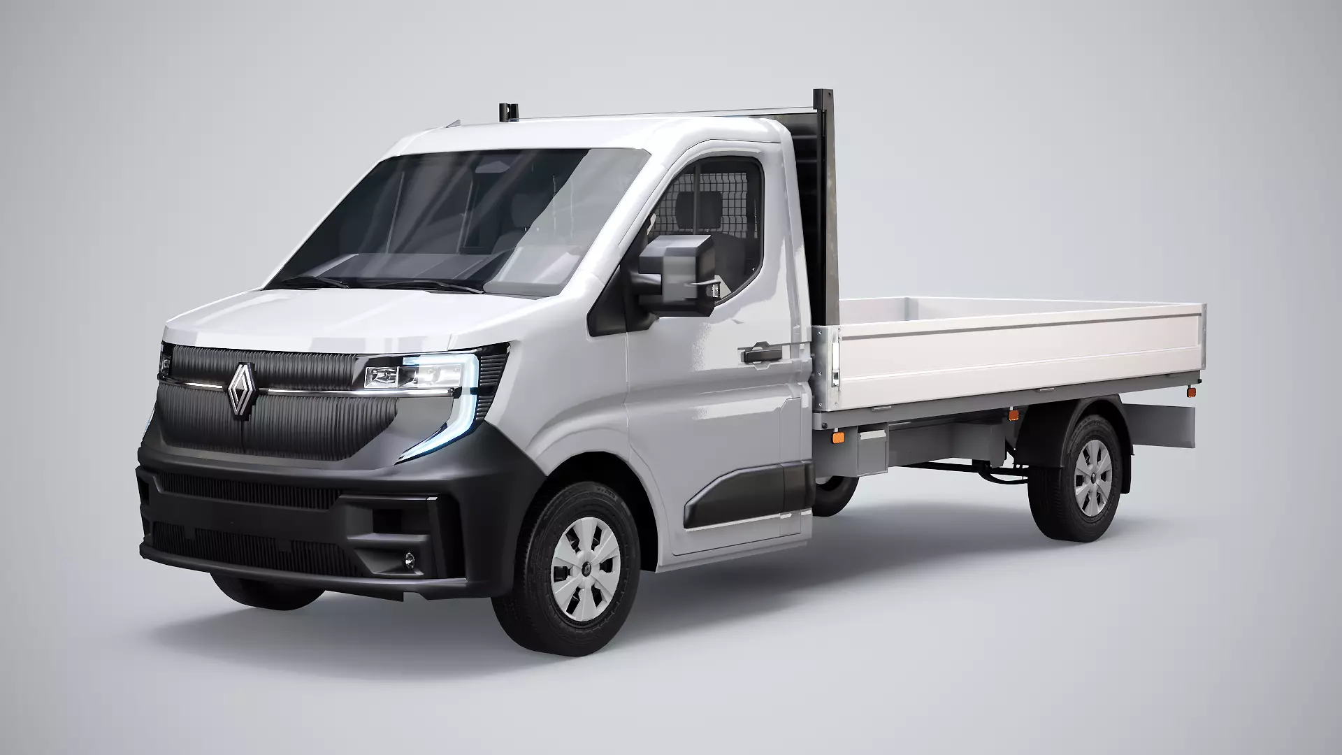 Renault Master Tipper Flatbed Truck LOD1 Low-poly 3D model
