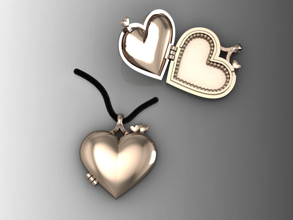 Heart Pendant Picture Frame 2Parts  3D print model_1
