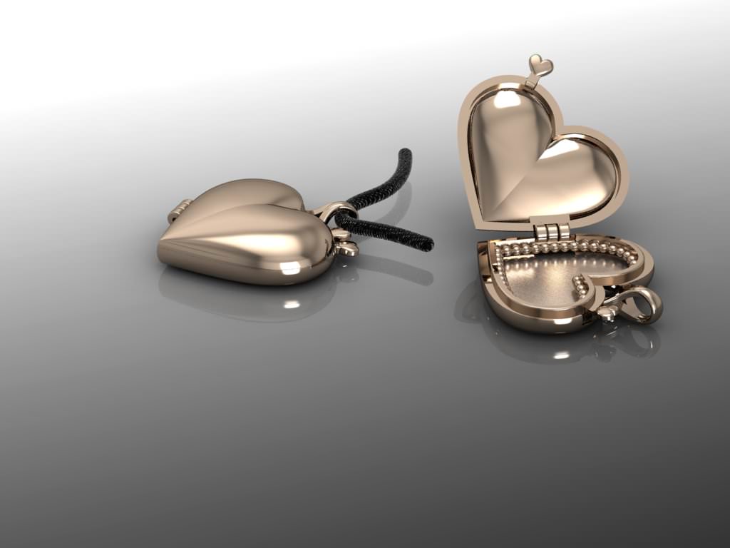 Heart Pendant Picture Frame 2Parts  3D print model_2