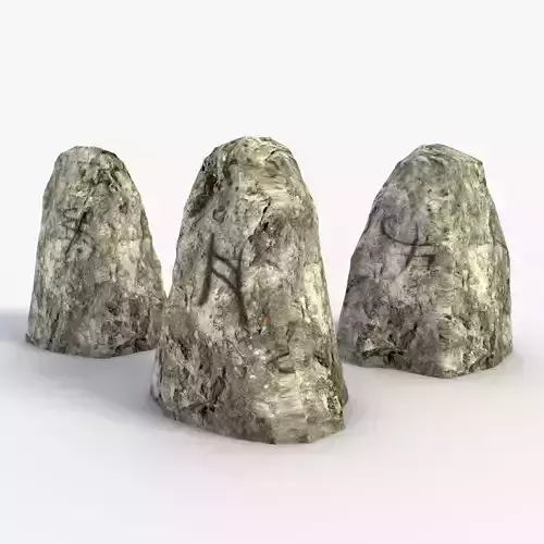 Low Poly Runestones three stones Low-poly 3D model