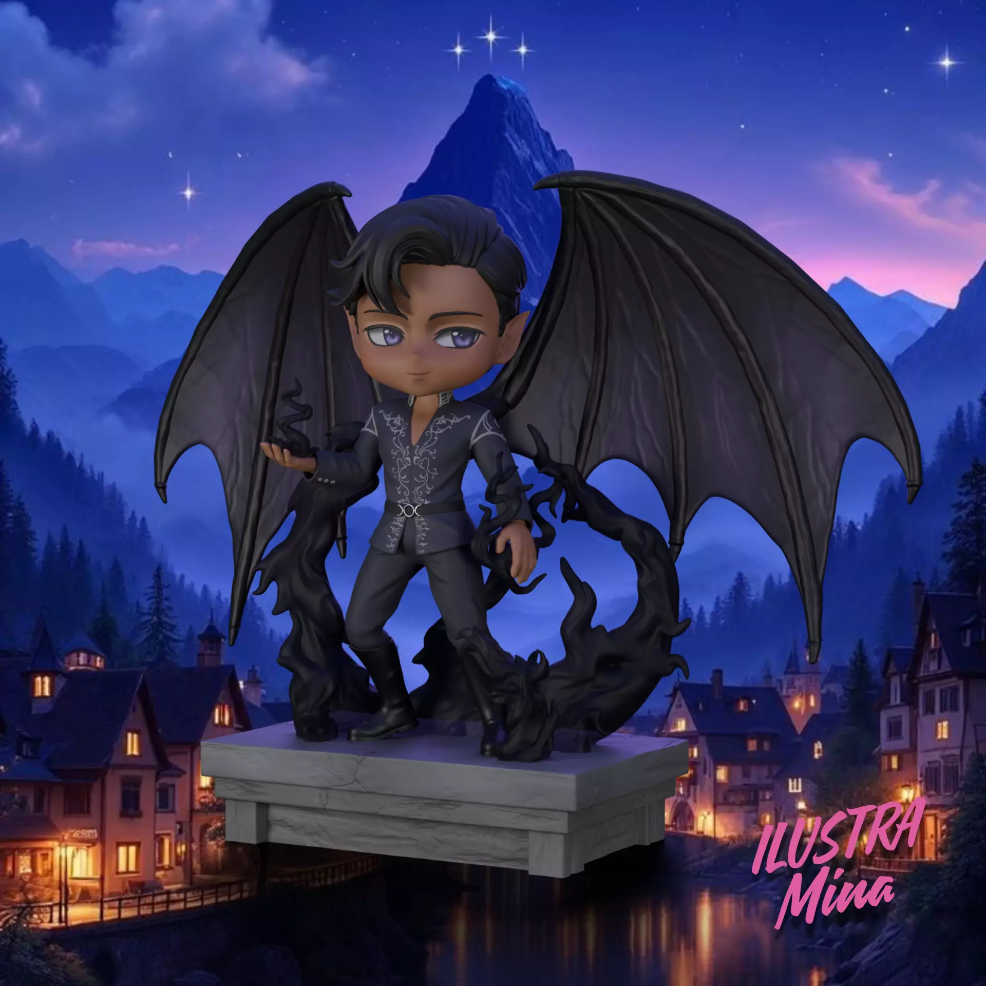 ACOTAR Rhysand Diorama Chibi 3D print model