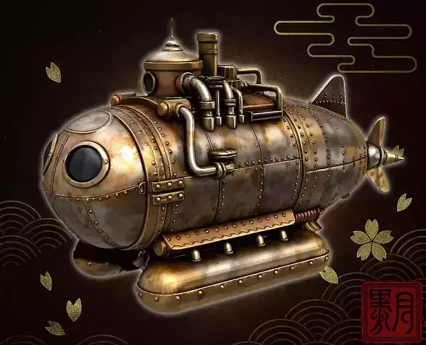 Steampunk Submarine Victorian Brass Deep Sea Vessel Game