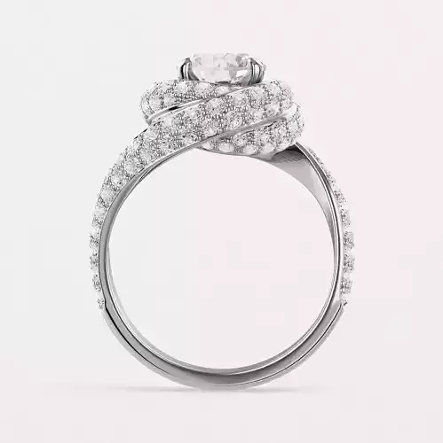 TRI - RING - SOLITAIRE RUBAN 3D print model