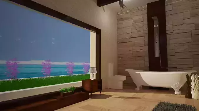 Modern bathroom interior desgin 3D model