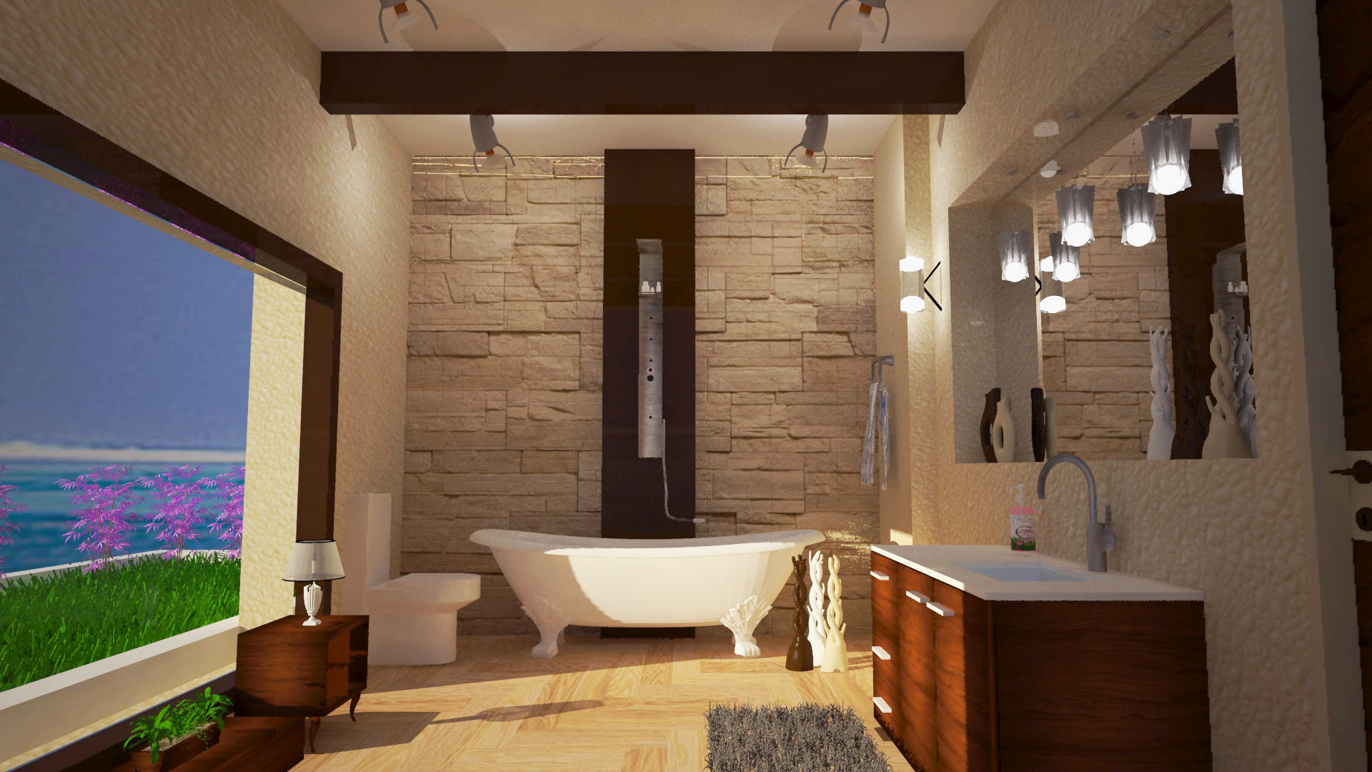 Modern bathroom interior desgin 3D model_1