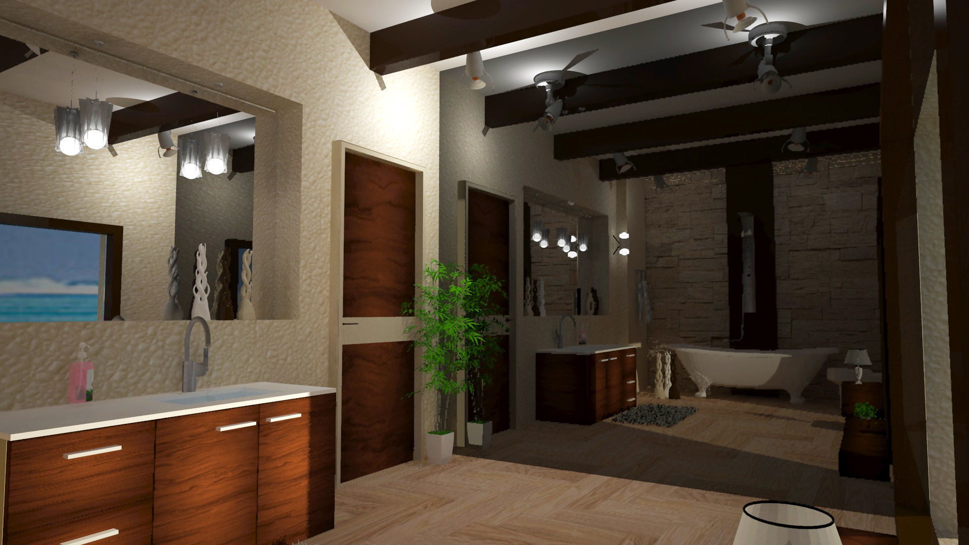 Modern bathroom interior desgin 3D model_2