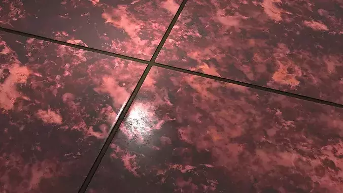 Red Marble Tiles 8K PBR Texture