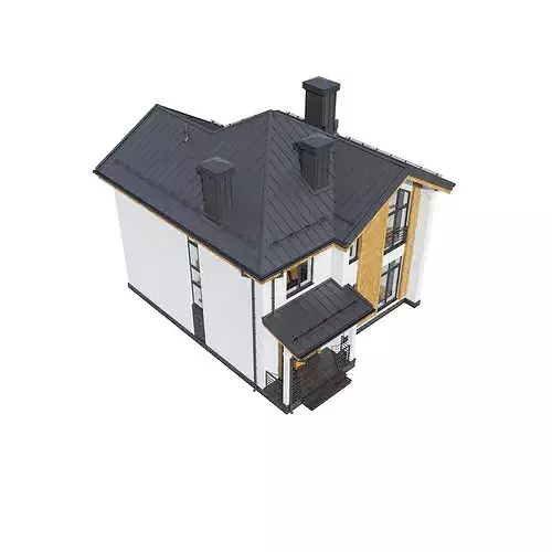 Modern house Ampire with BLENDER file 3D model 7
