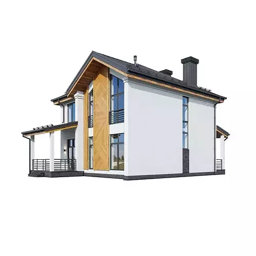 Modern house Ampire with BLENDER file 3D model 4