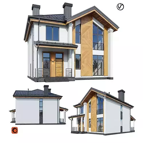 Modern house Ampire with BLENDER file 3D model