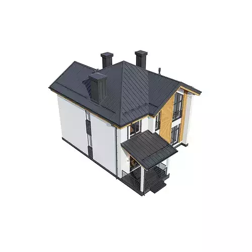 Modern house Ampire with BLENDER file 3D model 6