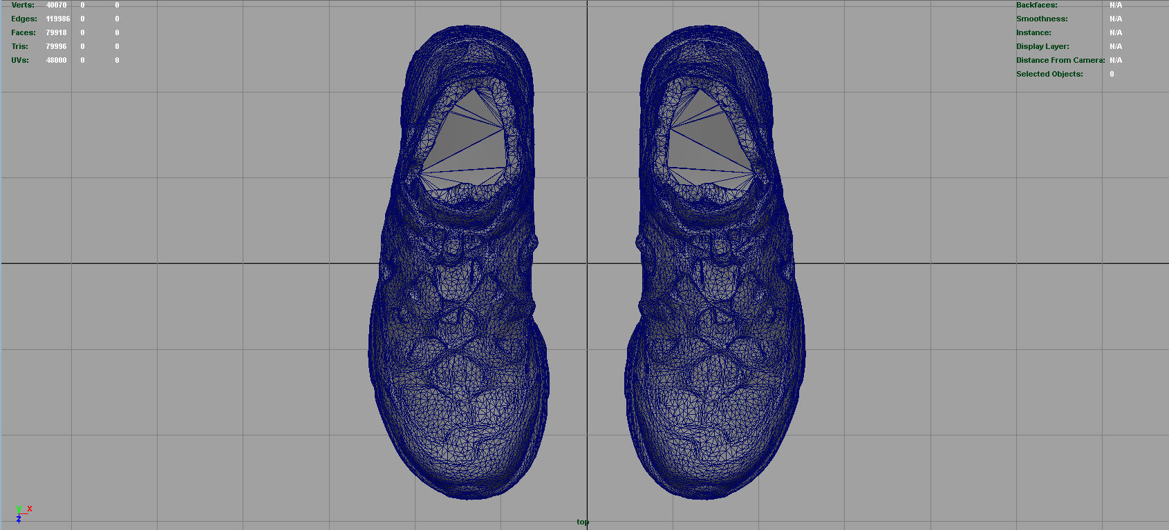 Sneakers pair of hiking shoes Low-poly 3D model_9