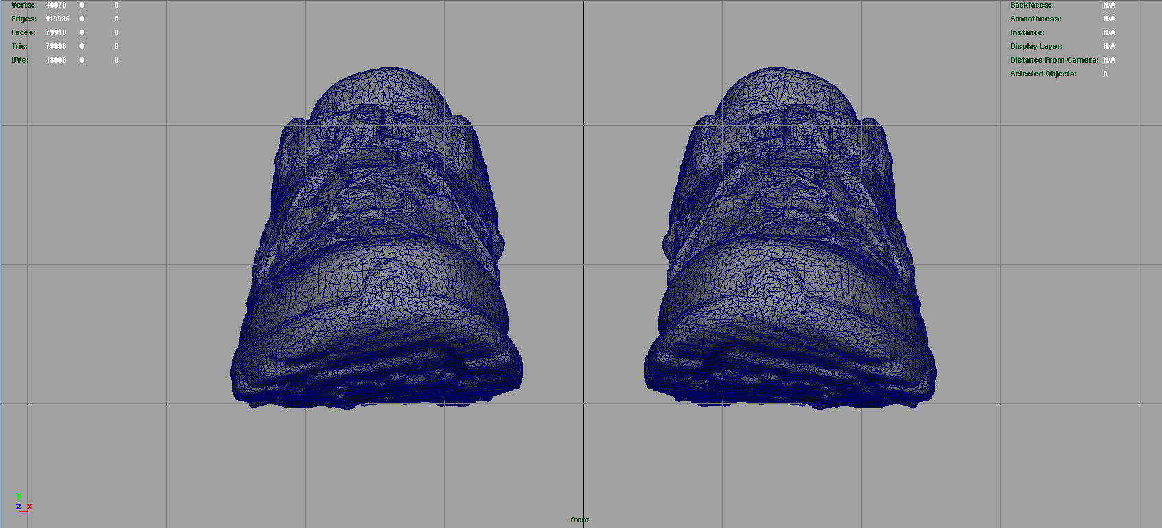 Sneakers pair of hiking shoes Low-poly 3D model_11