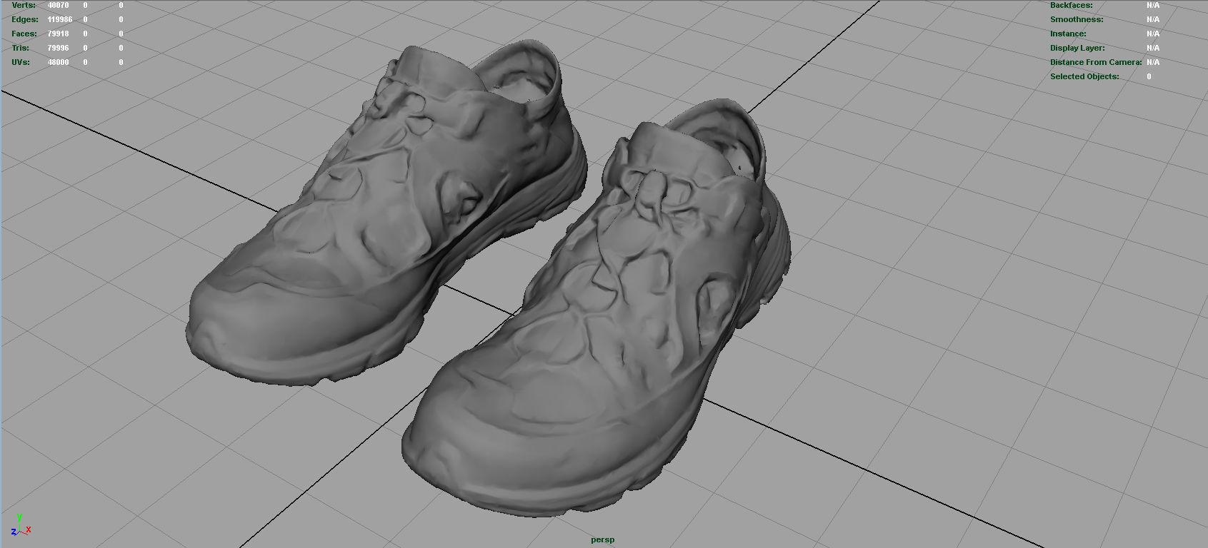 Sneakers pair of hiking shoes Low-poly 3D model_3