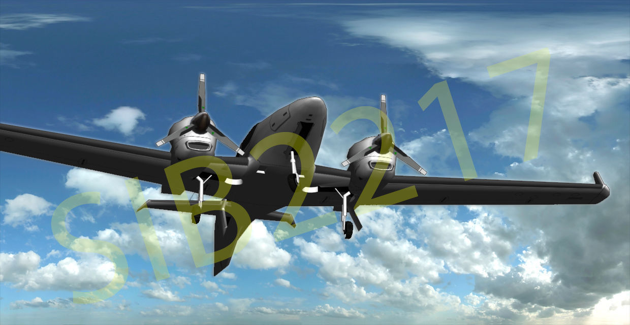 Diamond DA42 Low-poly 3D model_2