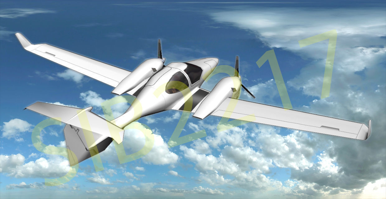 Diamond DA42 Low-poly 3D model_4